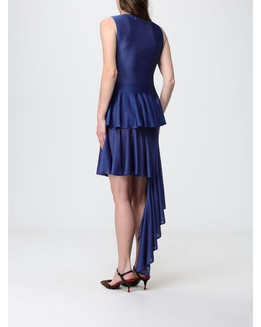 Alaïa Blue Asymmetric Viscose Top