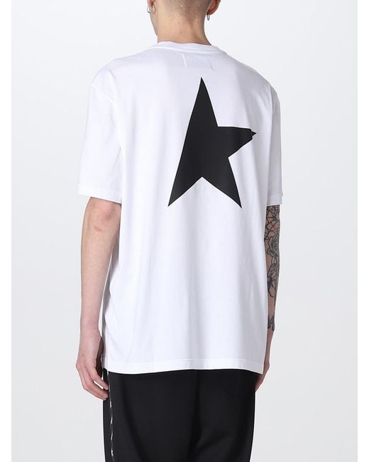 Golden Goose Deluxe Brand White Cotton T-shirt With Logo for men