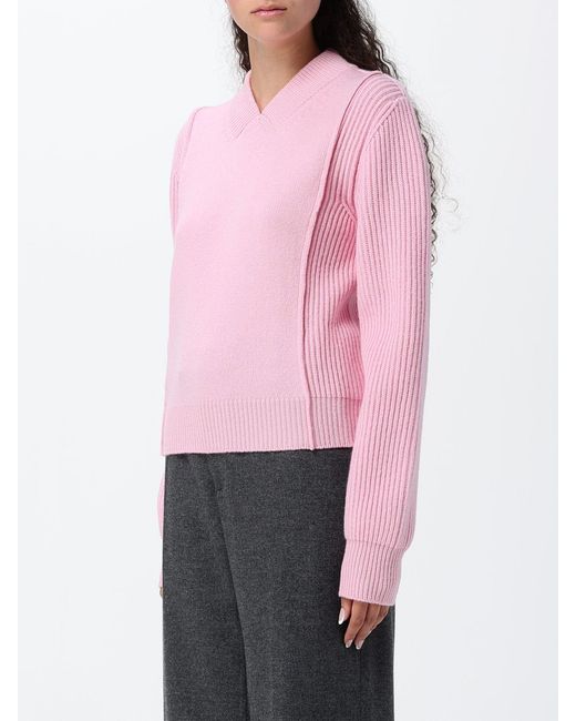 Marni Pink V-Neck Relaxed Fit Sweater