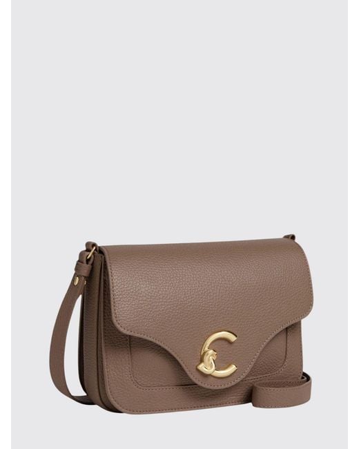 Coccinelle Brown C-Me Hammered Leather Bag