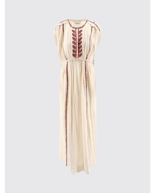 Isabel Marant Natural Liviane Embroidered Cotton Dress