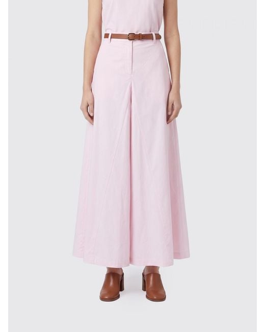FEDERICA TOSI Pink Poplin Wide-Leg Trousers