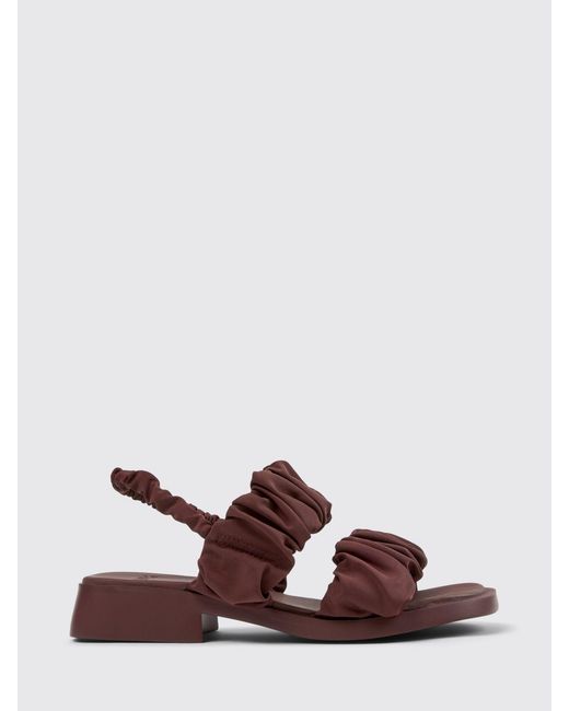 Camper Brown Dana Ruched Polyester Sandal