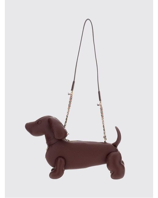 Thom Browne White Hector Dog-Shaped Full-Grain Leather Crossbody Bag