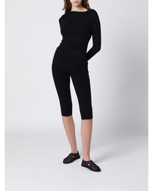 Entire studios Black Draped Long-Sleeved Top