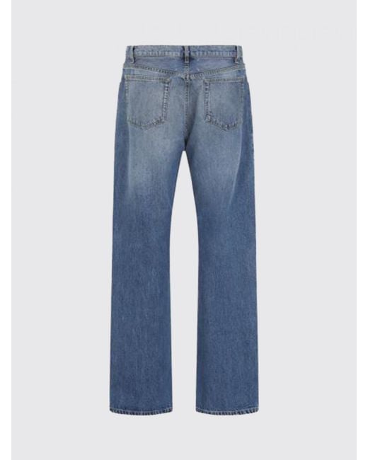 Maison Margiela Blue Straight Leg Cotton Denim Jeans With Patchwork Effect for men