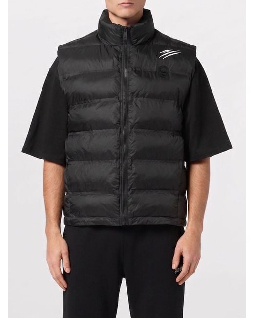 Philipp Plein Black Padded Nylon Vest for men