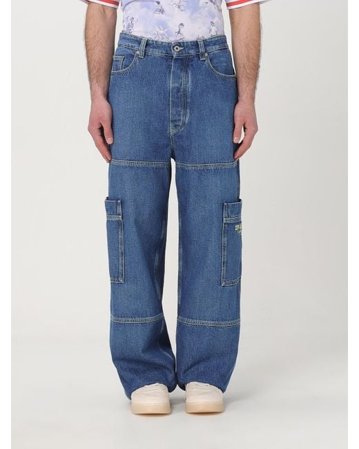 Off-White c/o Virgil Abloh Irregular Cargo Jeans in Blue für Herren