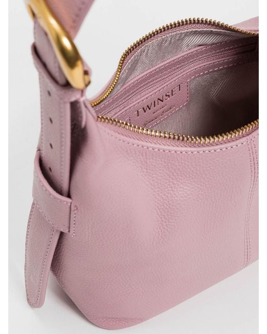 Twinset Pink Natural Grained Leather Bag