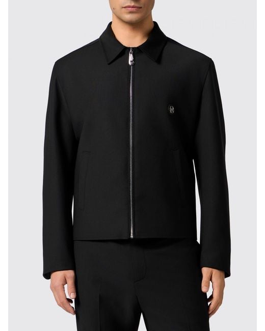 Philipp Plein Black Pp Wool Coat for men