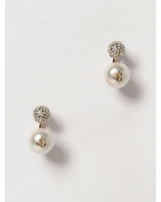 Orecchini Jc Pearl di Jimmy Choo in Natural