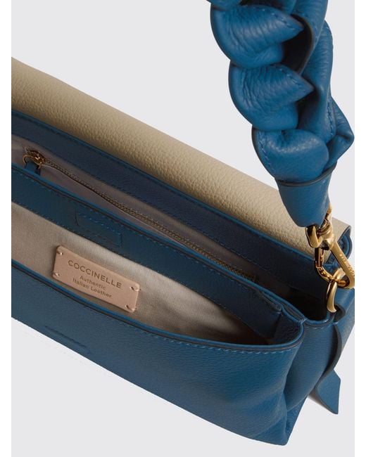 Coccinelle Blue Boheme Grained Leather Bag