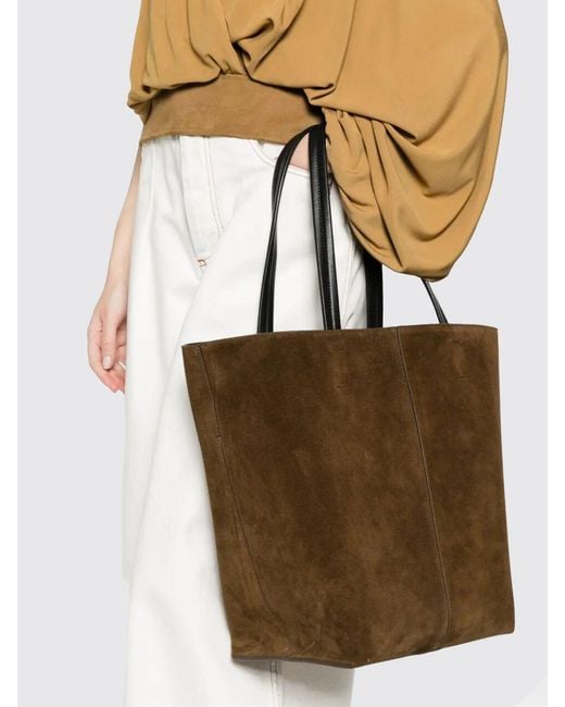 Phoebe Philo Brown Pot Cabas Suede Bag