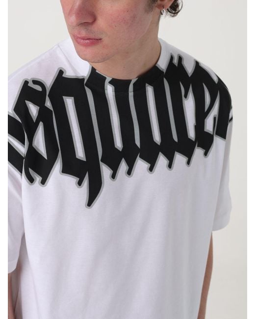 T-shirt in jersey con logo di DSquared² in White da Uomo
