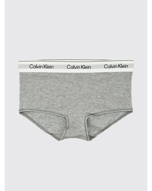 Calvin Klein Gray Cotton Blend Logo Culottes