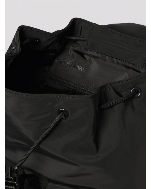 Emporio Armani Black Backpack for men