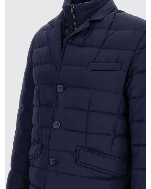 Herno Blue Short Quilted Down Jacket for men