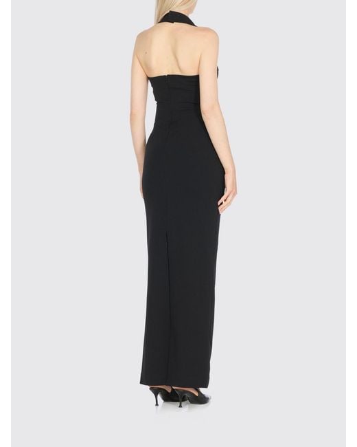 Solace London Black Elegant Halter Neck Gown