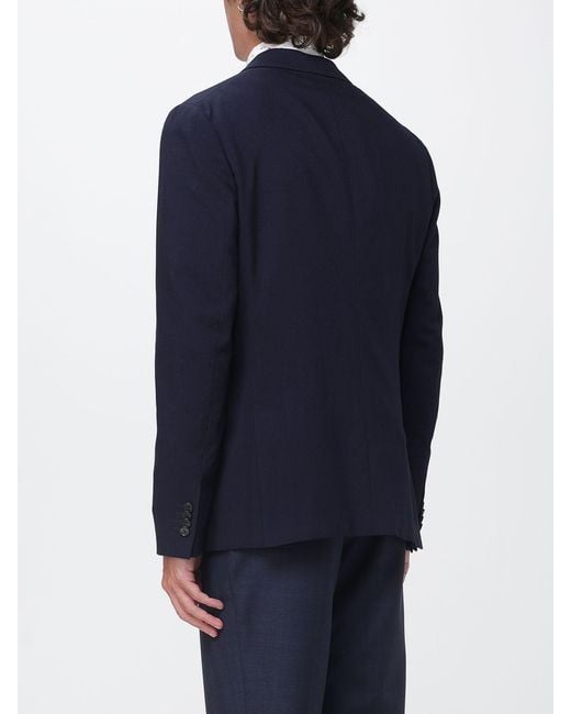 Paul Smith Blue Single-Breasted Wool Blazer With Patch Pockets for men