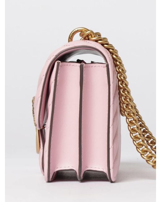 Pinko Pink Love One Mini Chevron Quilted Nappa Bag