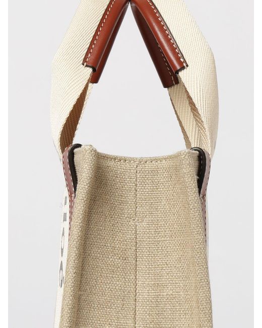 Chloé Natural ChloÉ Woody Small Cotton Canvas Bag