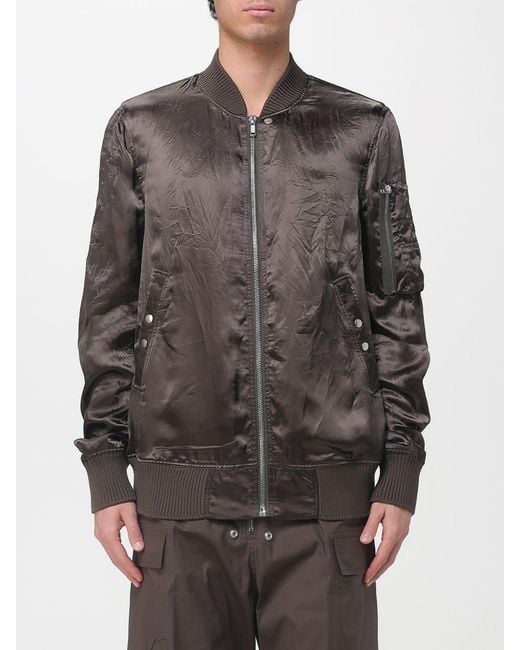 Rick Owens Gray Cupro And Virgin Wool Bomber Jacket for men