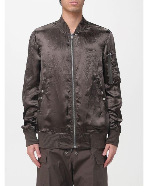 Rick Owens Gray Cupro And Virgin Wool Bomber Jacket for men