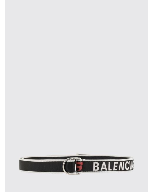 Balenciaga White Logo Belt for men