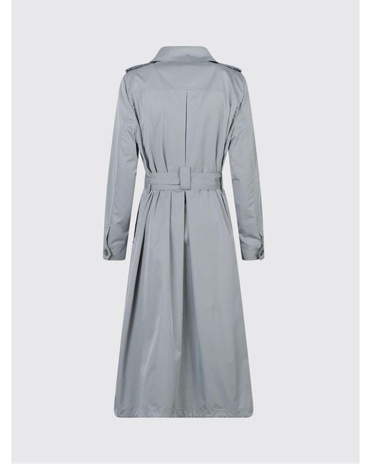 Moorer Gray Double-Breasted Cotton Trench Coat
