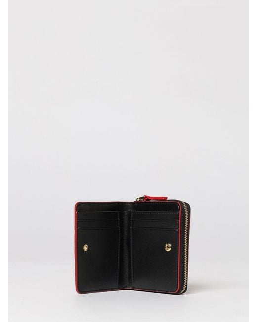 Marc Jacobs Red The Mini Compact Grained Leather Wallet