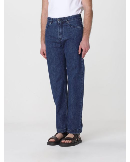 Fendi Blue Straight Denim Jeans for men