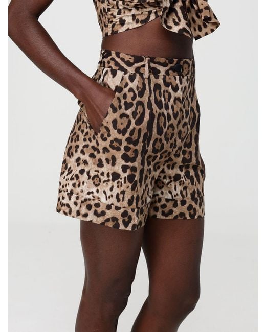 Dolce & Gabbana Brown Dolce &Amp Gabbana Animal Print Cotton Shorts