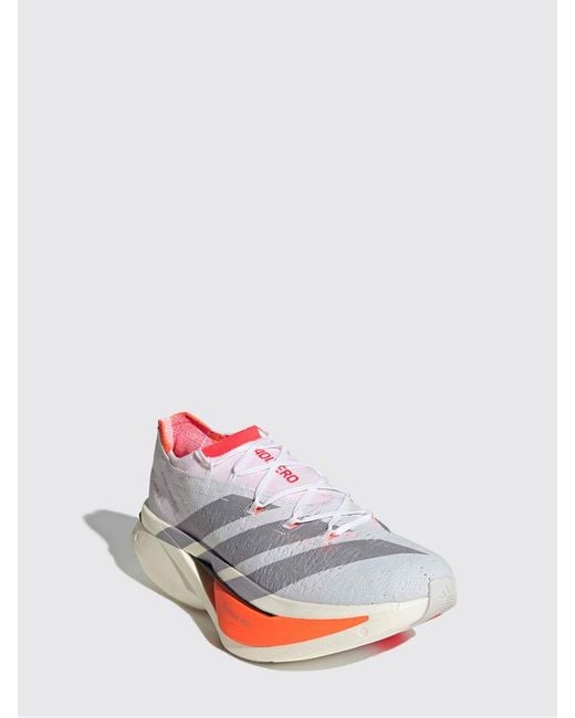 Adidas Originals White Adizero Prime X3 Strung Mesh Sneakers for men