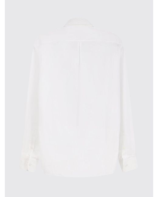 Brunello Cucinelli White Slim Fit Cotton Poplin Shirt for men