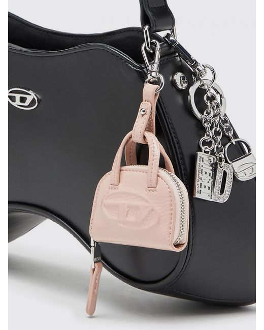 DIESEL White 1Dr Dome Leather Charm