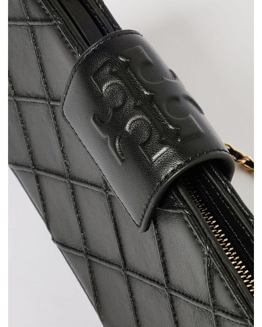 Tory Burch Black Fleming Quilted Nappa Leather Wallet Bag