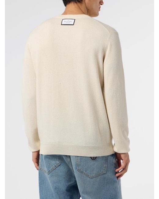 Philipp Plein Blue Pp Cashmere Crew Neck Sweater for men