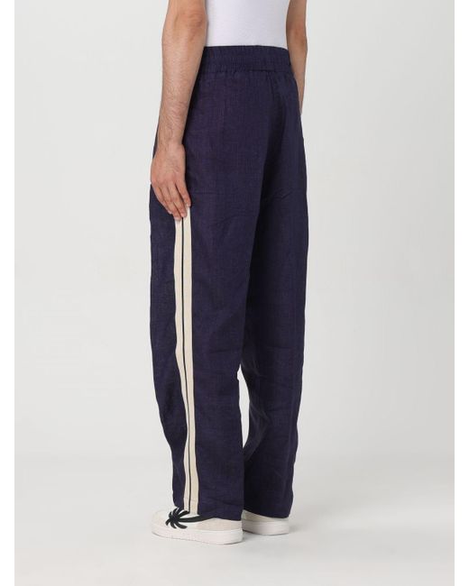 Palm Angels Blue Trousers for men