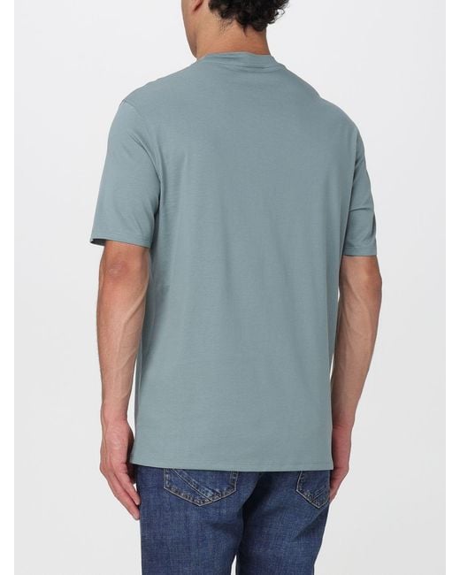 Emporio Armani Blue Basic Cotton T-Shirt With Eagle for men