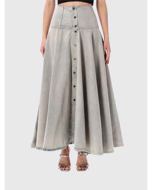 Haikure Gray High-Waisted Long Skirt