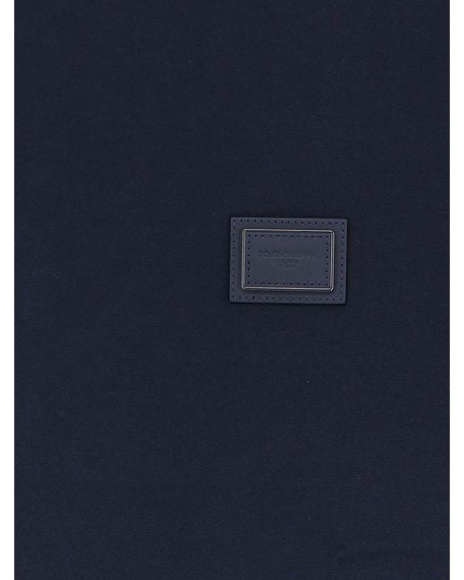 Dolce & Gabbana Blue Dolce &Amp Gabbana Tone-On-Tone Logo Cotton T-Shirt for men