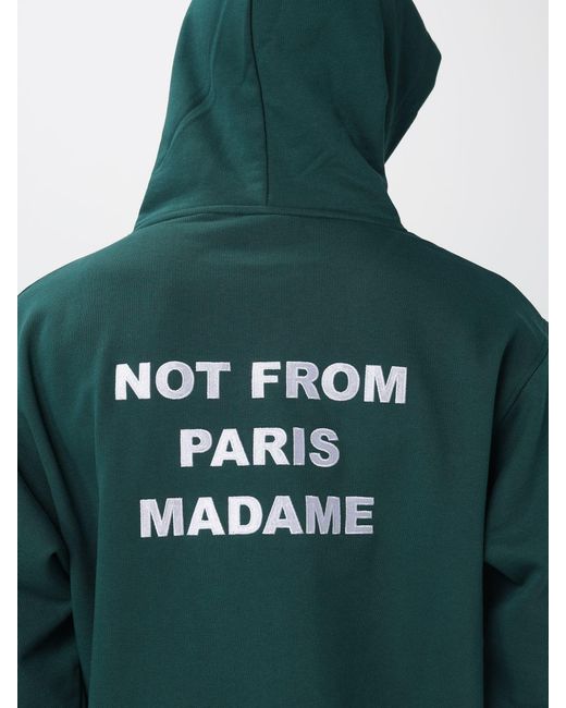 Drole de Monsieur Green Cotton Hoodie With Logo for men