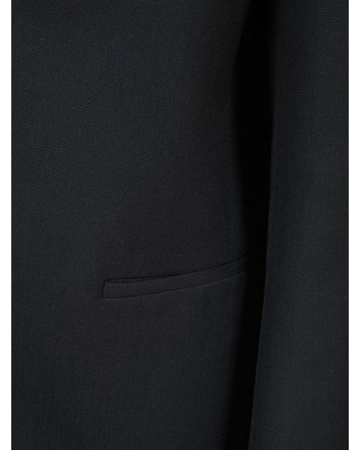 Frankie Shop Blue Single-Button V-Neck Blazer