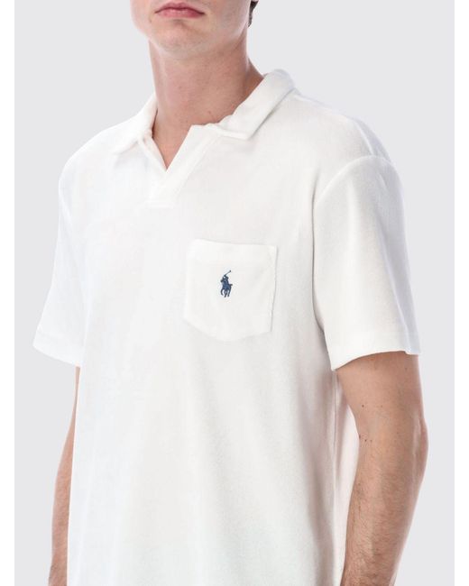 Polo Ralph Lauren White Cotton Blend Polo Shirt for men