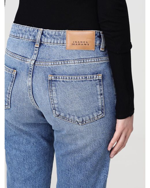 Isabel Marant Blue Cotton Denim Straight Jeans