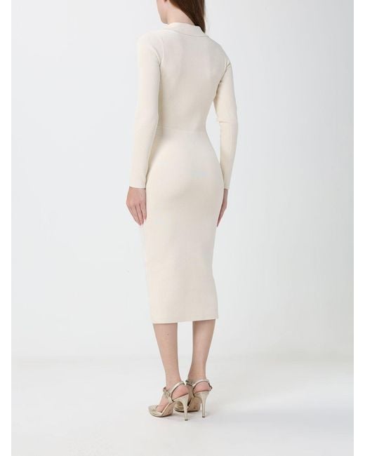 Elisabetta Franchi Natural Slim-Fit Midi Sheath Dress