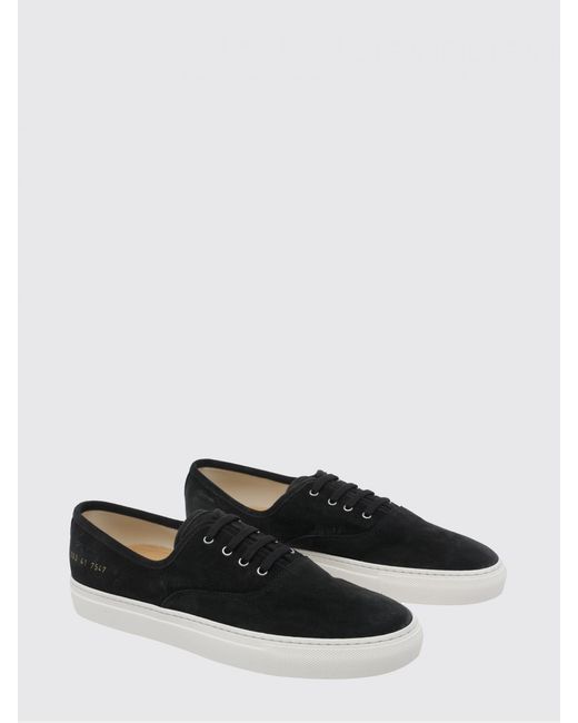 Common Projects White Low-Top Suede Sneakers With Foil-Stamped Logo for men