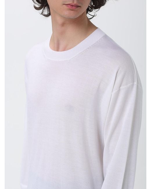AMI White Cotton Crewneck Pullover for men