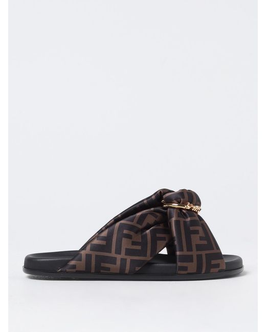 Fendi Multicolor Feel Padded Satin Sandal With All Over Ff Monogram