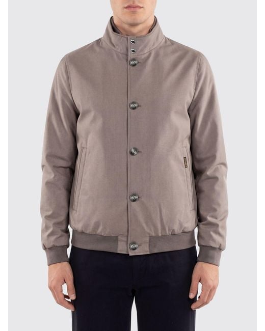 Moorer Gray Bernie-Pum Polyester Bomber Jacket for men